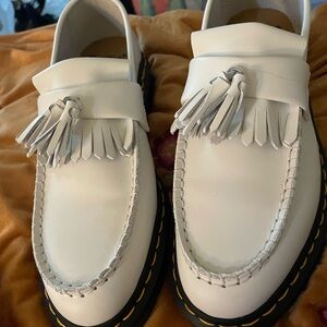 Dr. Martens White Tassel Loafers